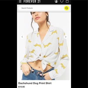 Dachshund print top medium